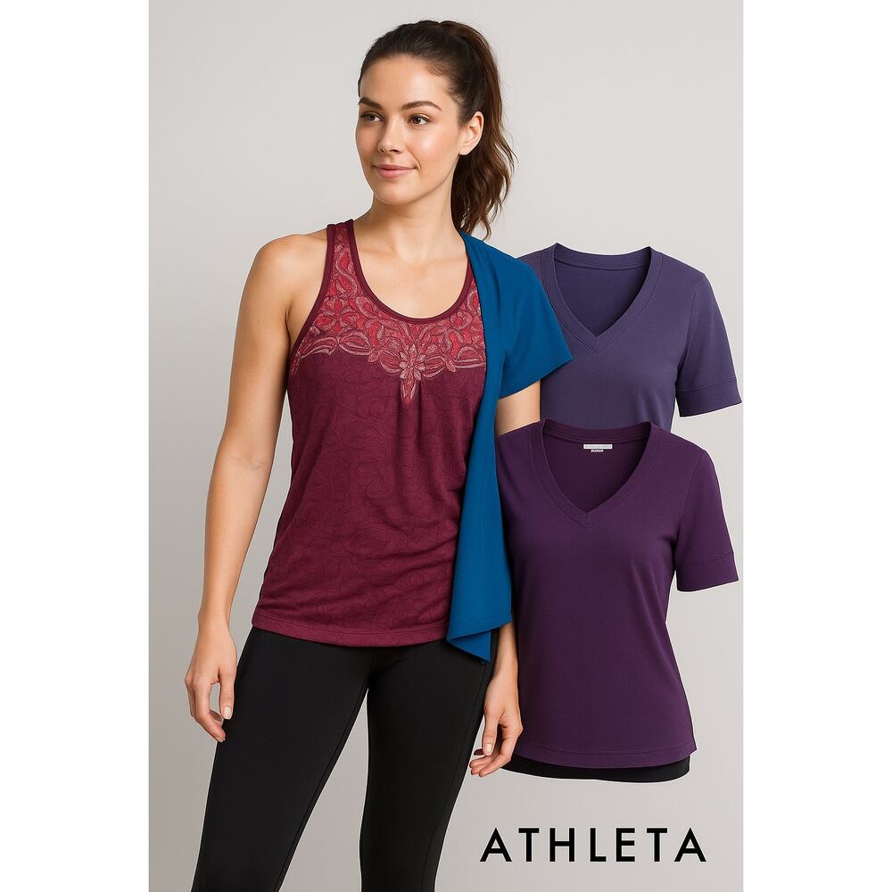 Athleta Activewear Bundle | 3 Women’s Workout Tops | Yoga Gym Athleisure 
Sale!!